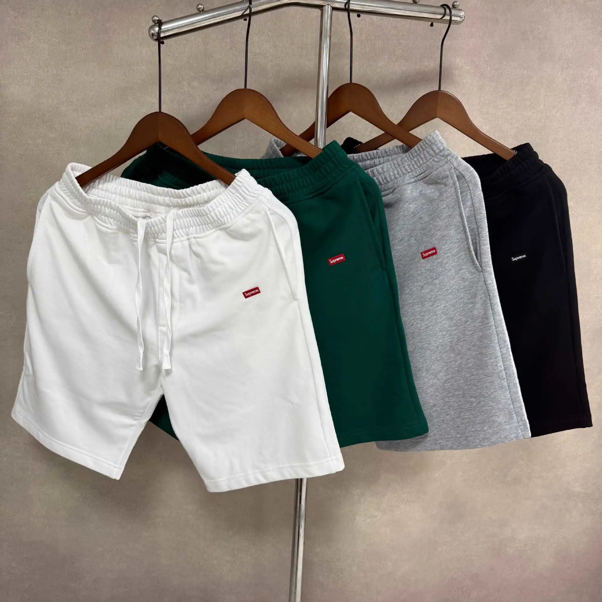 Embroidered Sweat Shorts Casual Mid-Length Pants