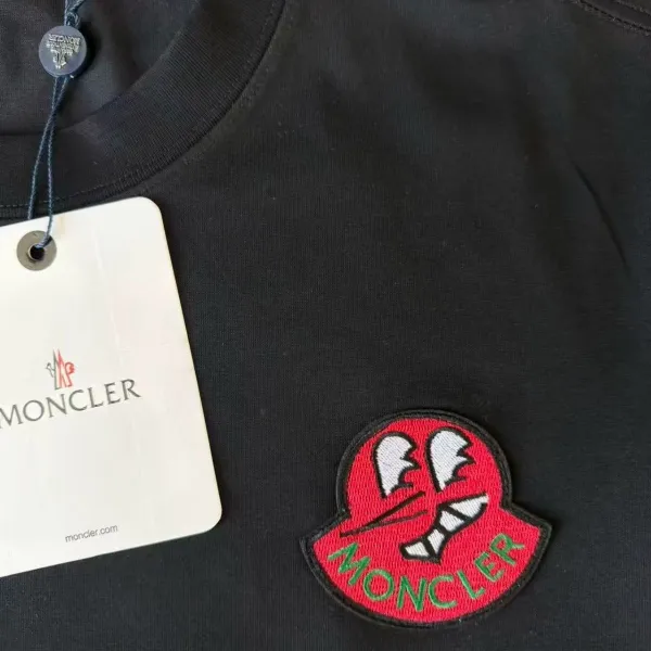 Moncler Logo-Embroidered Black T-Shirt - 4