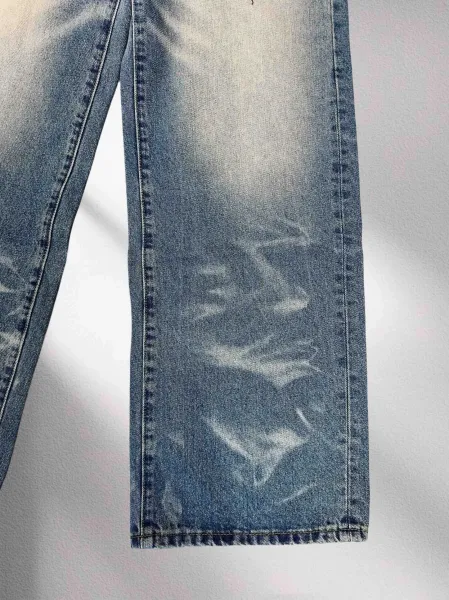 Design Who Decides War Wide Leg Distressed Denim Jeans - 5