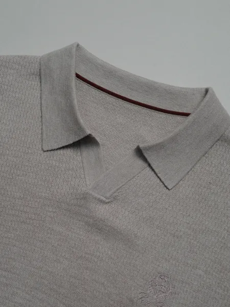 Design Knit Polo Shirt Navy - 11