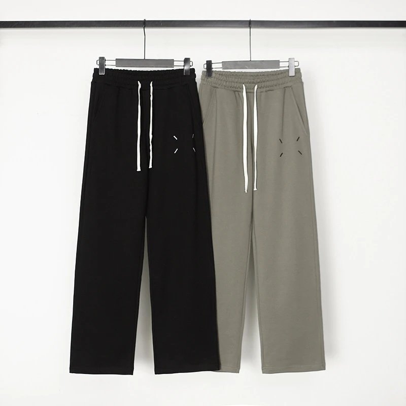 Drawstring Cotton Men's Fall Pants Printed Straight Leg