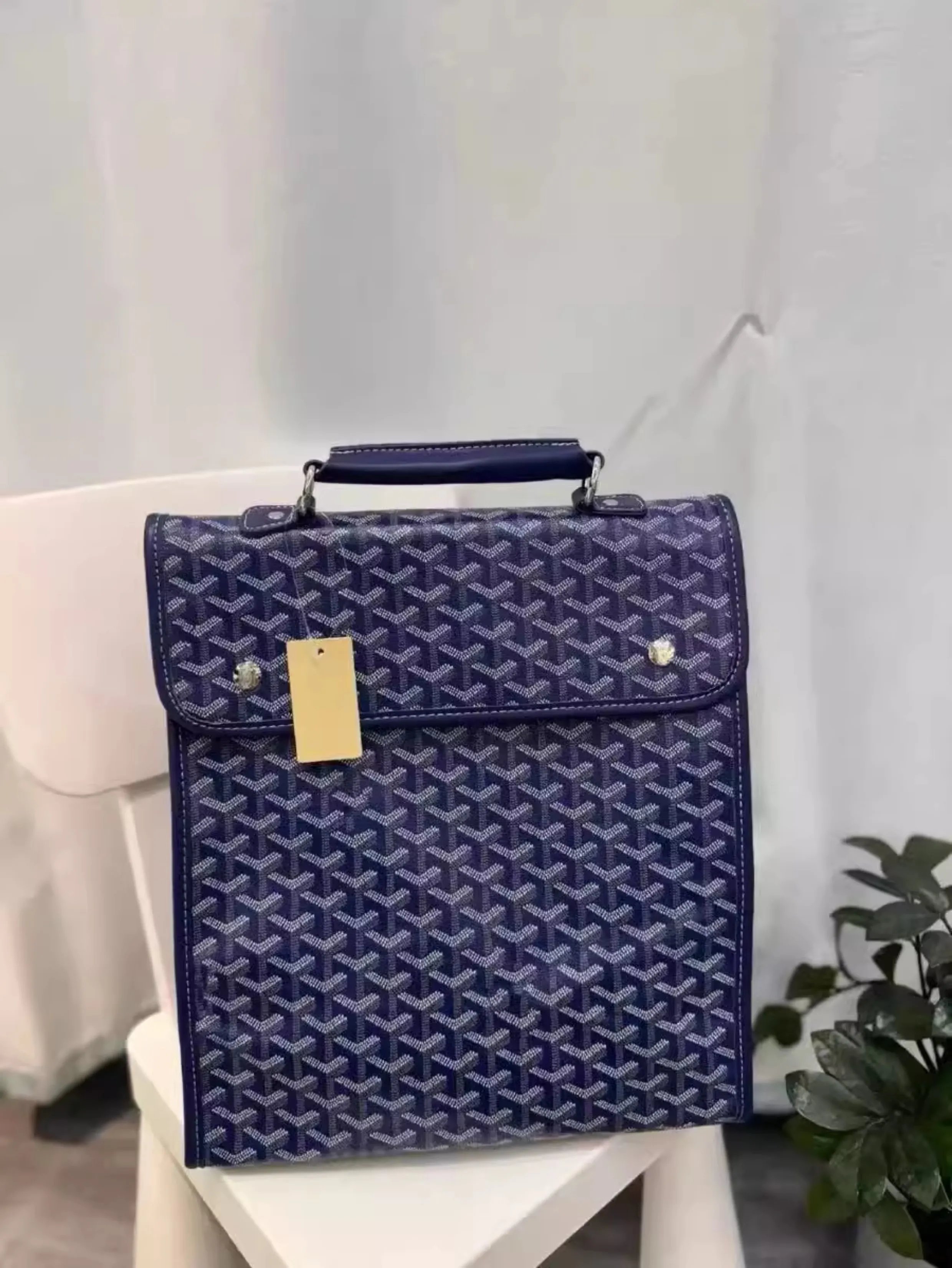 Goyard Saint Louis PM Blue Chevron Print Shoulder Bag - 11