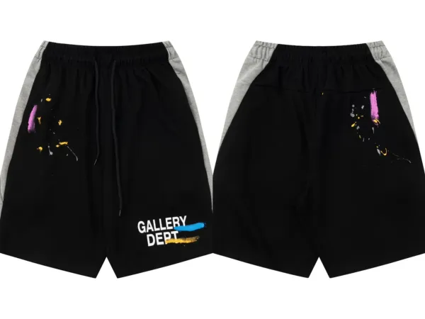 Gallery Dept Paint Splatter Shorts Black - 1