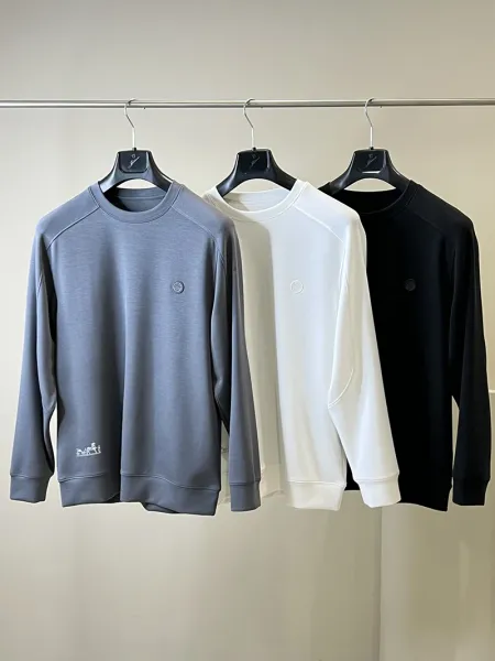 Design Minimalist Embroidered Logo Crewneck Sweatshirt White Hoodie - 3