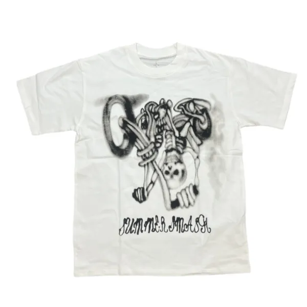 Cactus Jack Winged Skull Cross White T-Shirt - 5