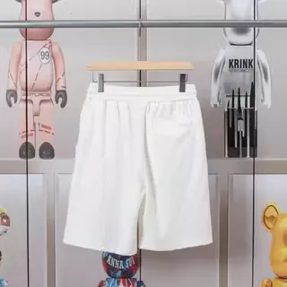 Design Textured Drawstring Shorts White - 4