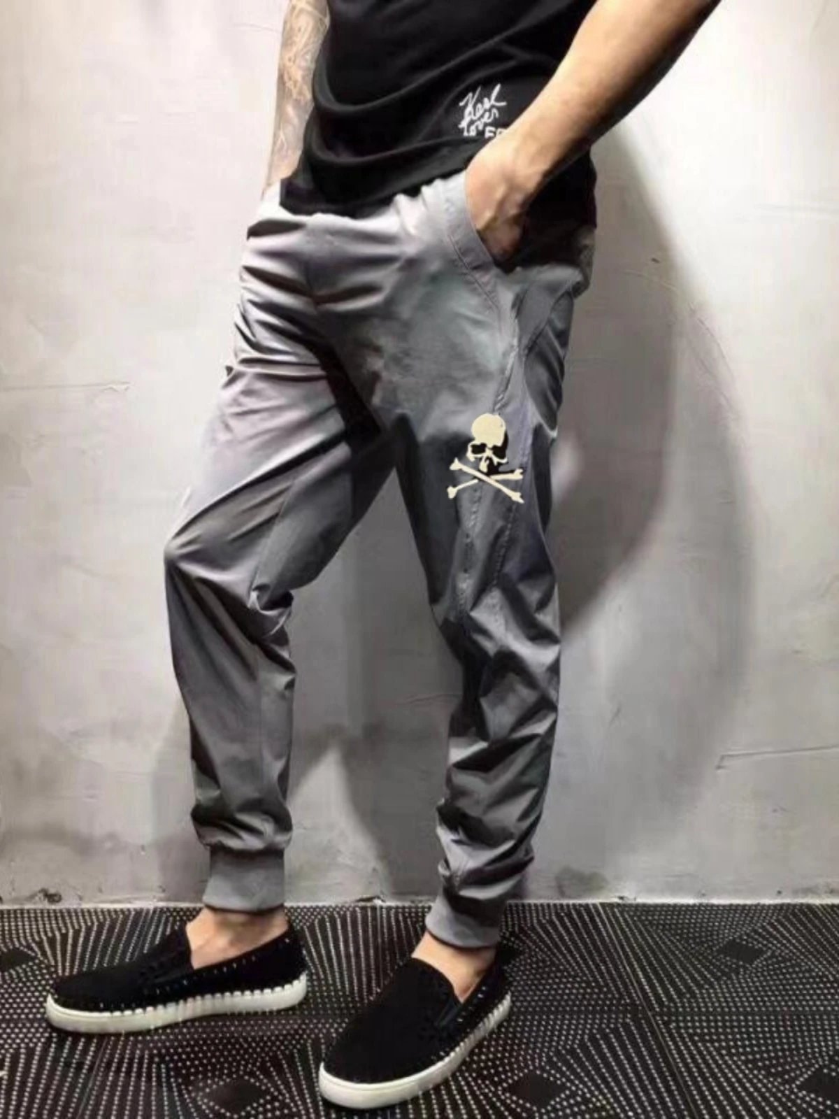 Philipp Plein Skull Embroidered Jogger Pants Black Sweatpants - 5