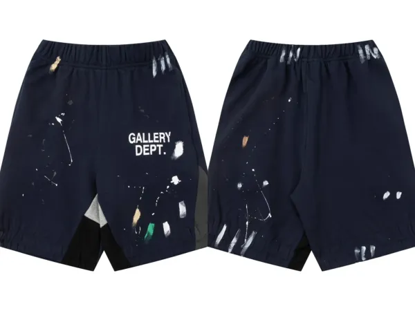 Gallery Dept Paint Splatter Shorts Navy - 1