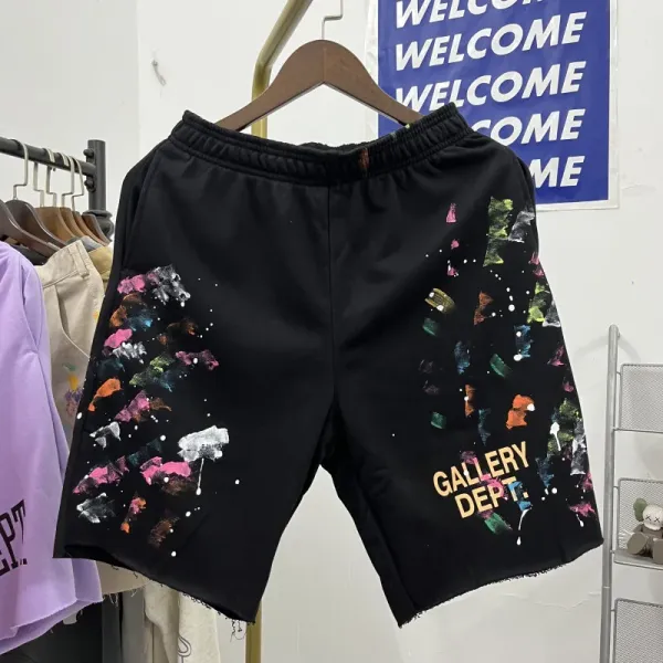 Gallery Dept Paint Splatter Shorts Black - 1