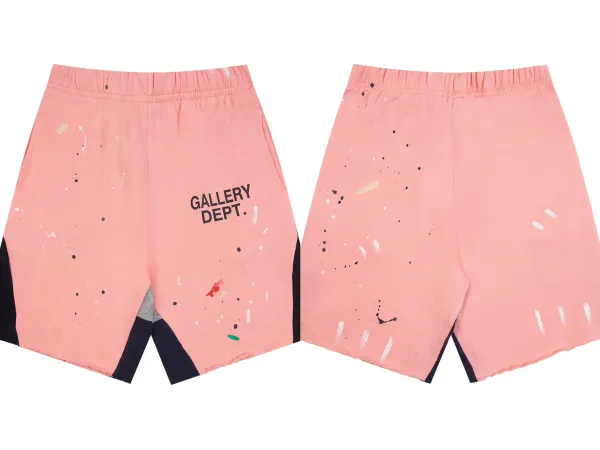 Gallery Dept Paint Splatter Shorts Pink - 1