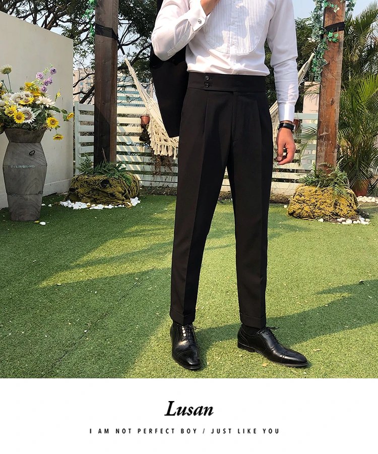 Design Lusan Tuxedo Pants Black Dress Pants - 11