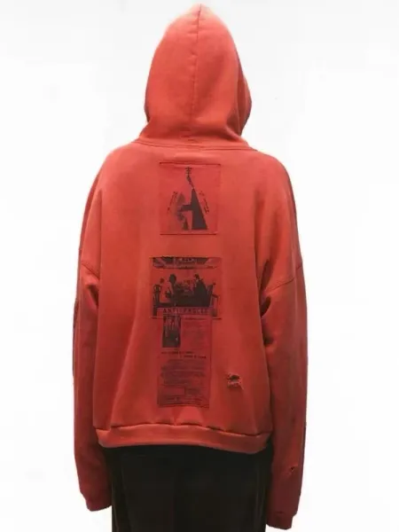 Design Auto-Generative Art Zip-Up Hoodie Red - 3