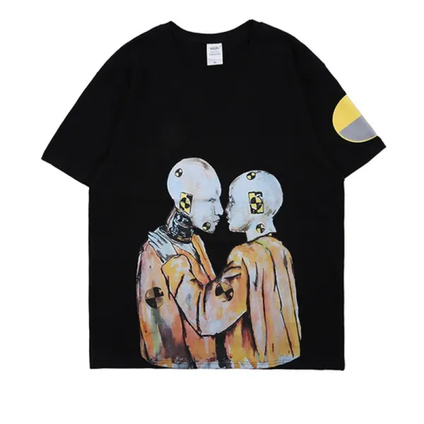 Design Crash Test Dummies Print Black T-Shirt - 1
