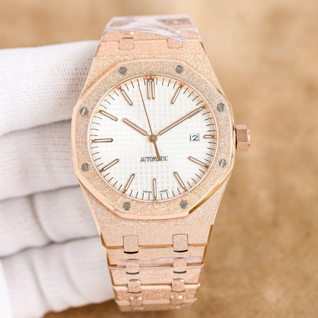 Audemars Piguet Royal Oak Automatic White Dial Silver Glitter Watch Watches - 5