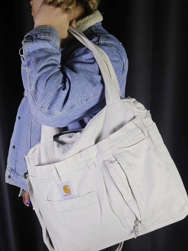 Carhartt Work In Progress Tote Bag Beige Canvas Shoulder Bag - 5