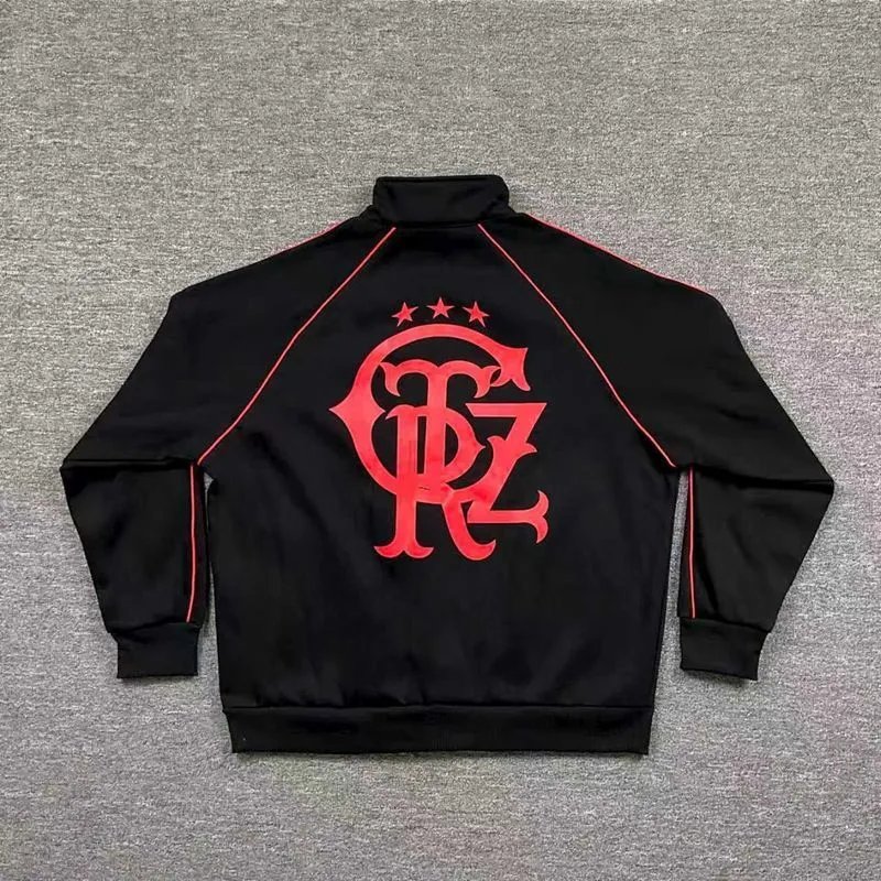 Flamengo Track Jacket Black with Red Piping Outerwear - 11