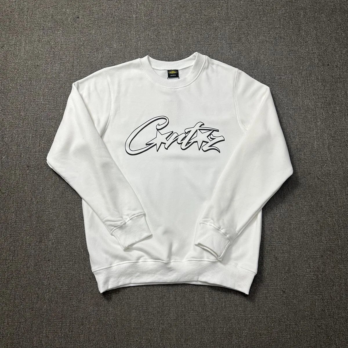 Corteiz Crewneck Sweater Script Logo White