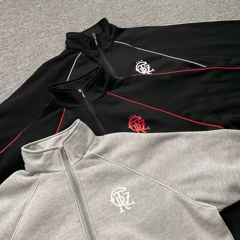 Flamengo Track Jacket Black with Red Piping Outerwear - 2