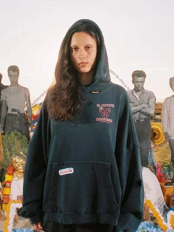 Generation Z Nightmare: 'Wawa Valley' Portrait Graffiti Printed Hot Diamond Hoodie