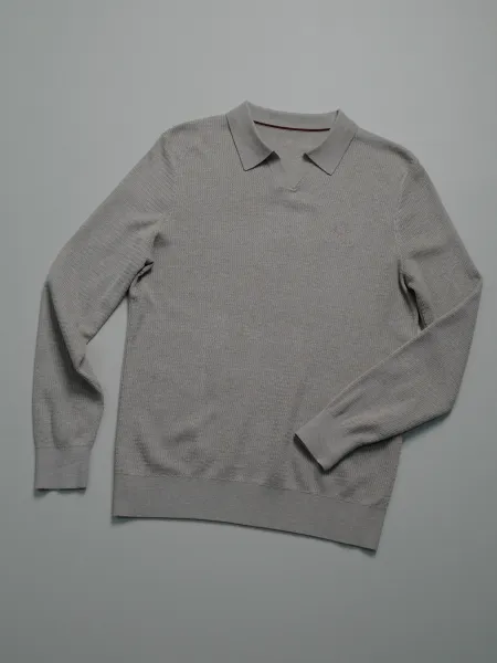 Design Knit Polo Shirt Navy - 10