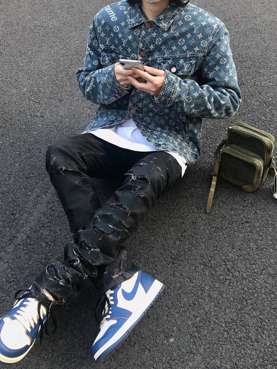 Retro DH04SS Washed Destroyed Jeans - Archive Fit Indie Sleaze Skinny Pants