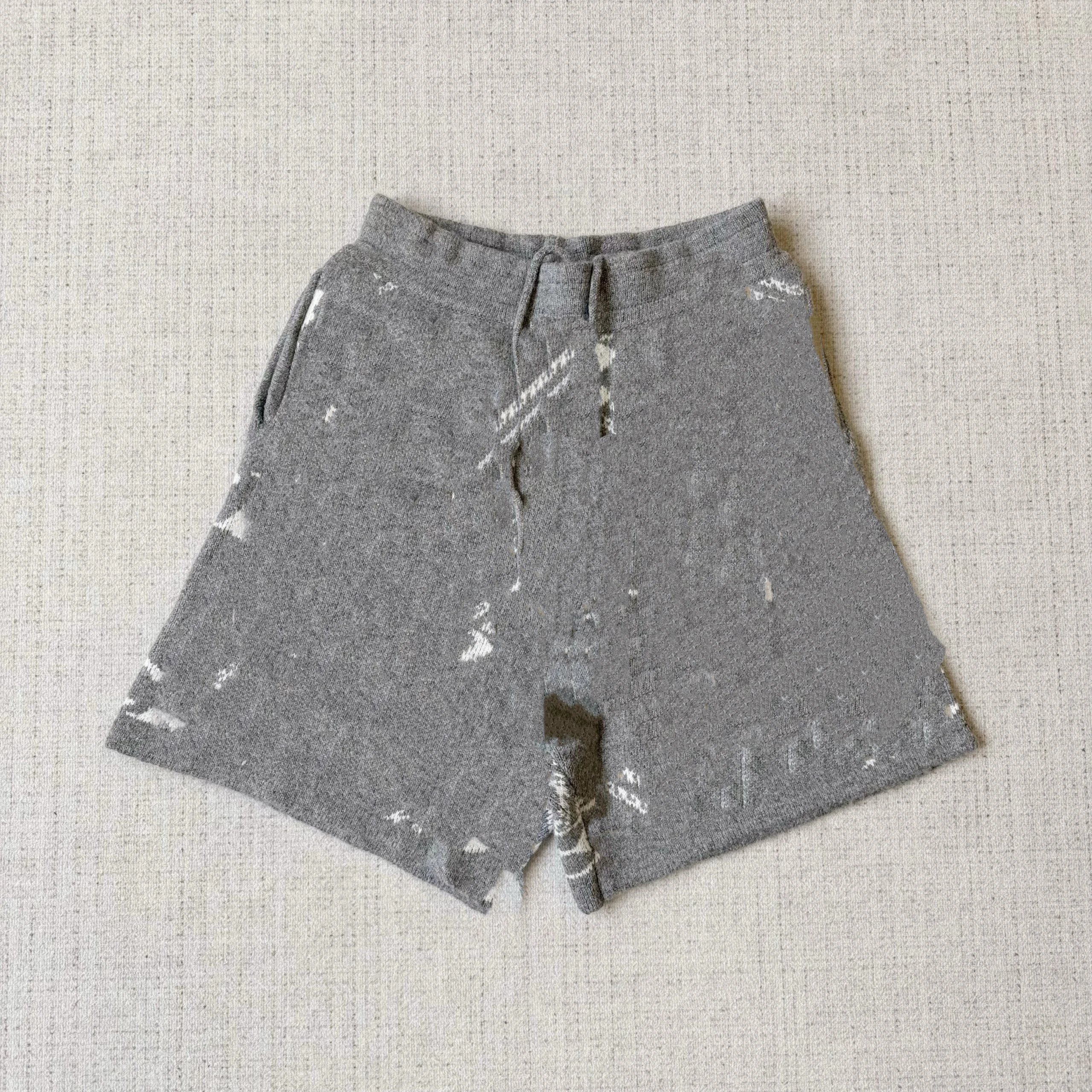 Grey C Knitted Plush Shorts