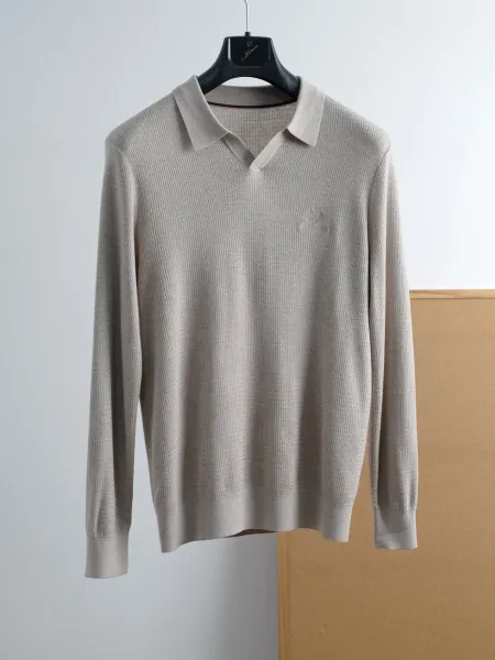 Design Knit Polo Shirt Navy - 2