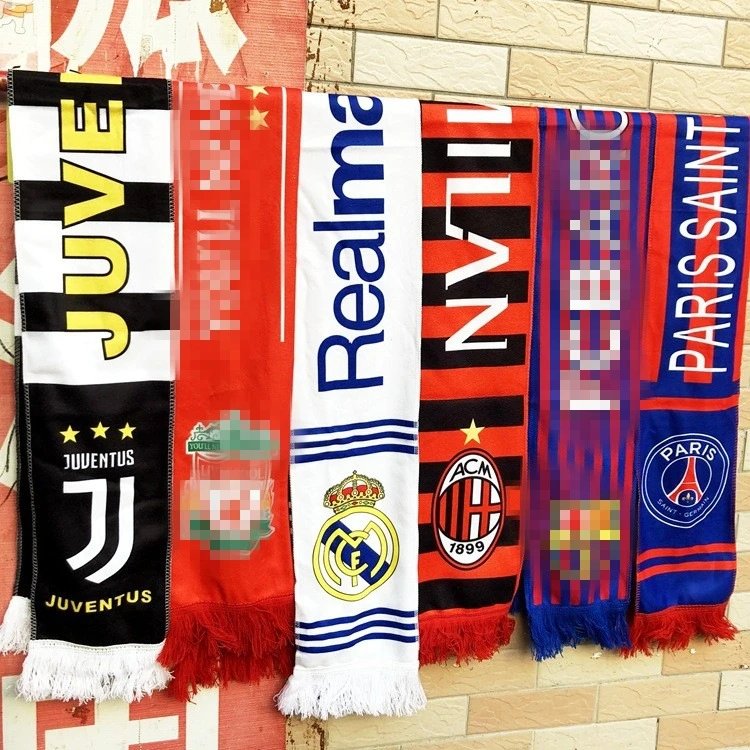 Fan Merchandise: Juventus, Real Madrid, Liverpool, AC Milan Scarves, Football Fan Jersey, Autumn/Winter Hand Towel