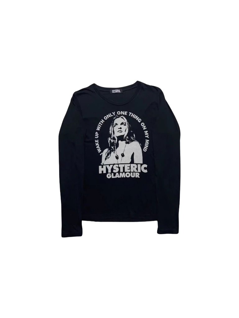 Hysteric Glamour Archive T-shirt Wake Up Graphic Black