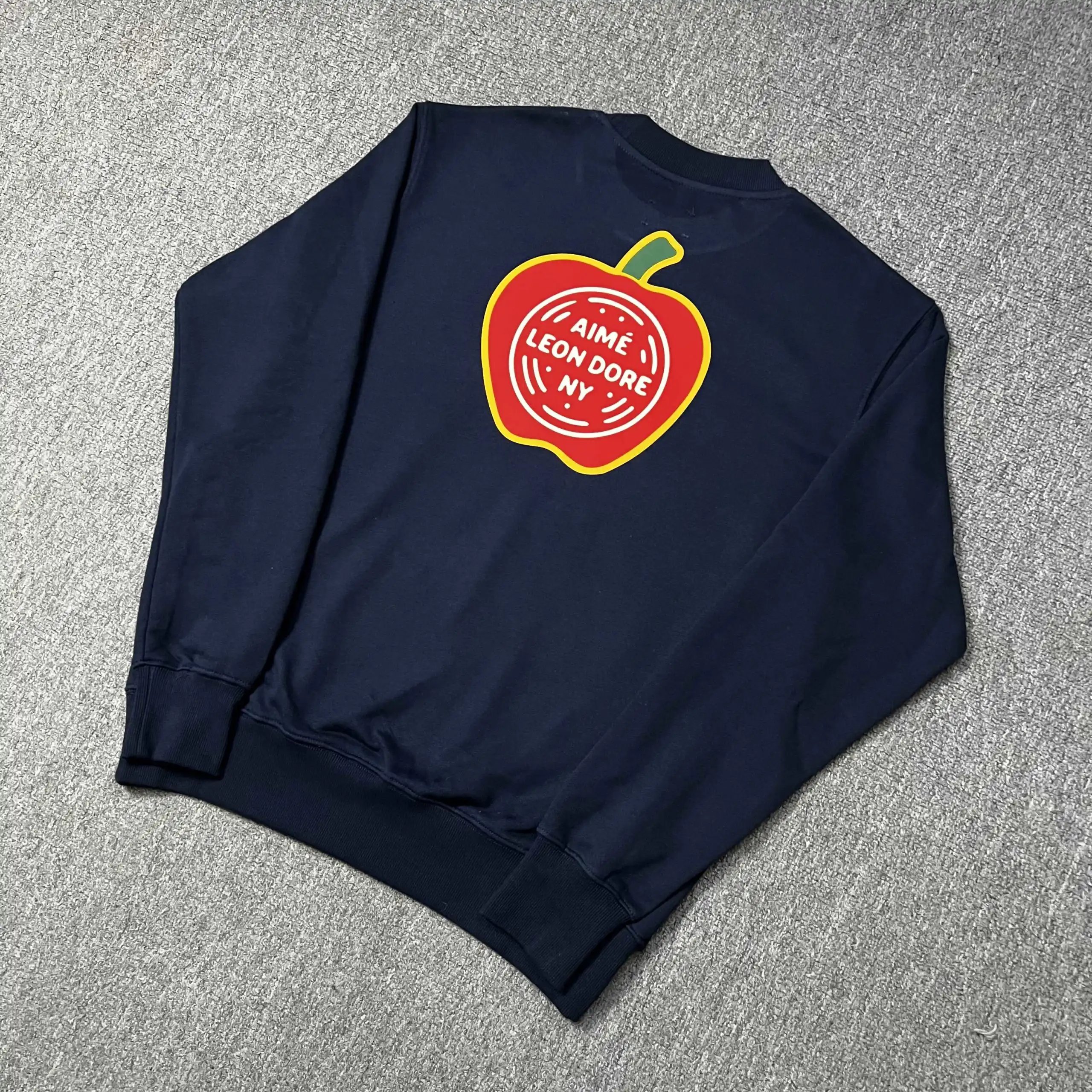 Aimé Leon Dore Apple Logo Graphic Sweatshirt White Hoodie - 3