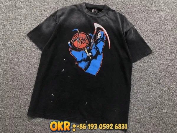 Design Slayer Grim Reaper Graphic Black T-Shirt T-Shirts - 1