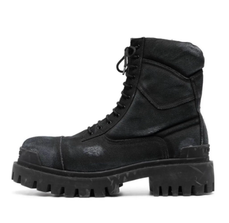 Black Fabric Old Boots

