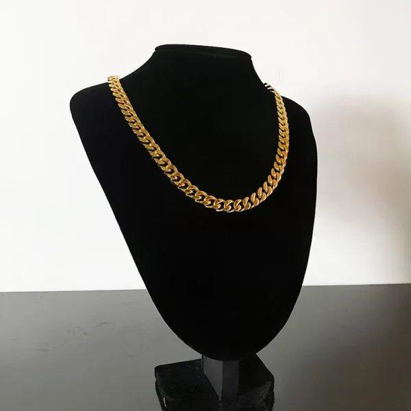 Design Gold Cuban Link Chain Necklace Jewelry - 1
