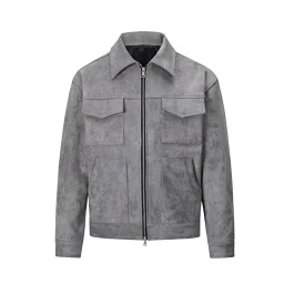 thumbnail for 欧美高街ins同 潮男女外套鹿皮绒加厚拉链大口袋夹克外套jacket