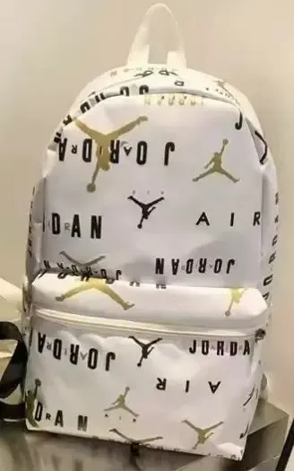 Air Jordan All-Over Print White Gold Backpack - 1