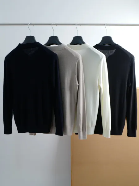 Design Knit Polo Shirt Navy - 7