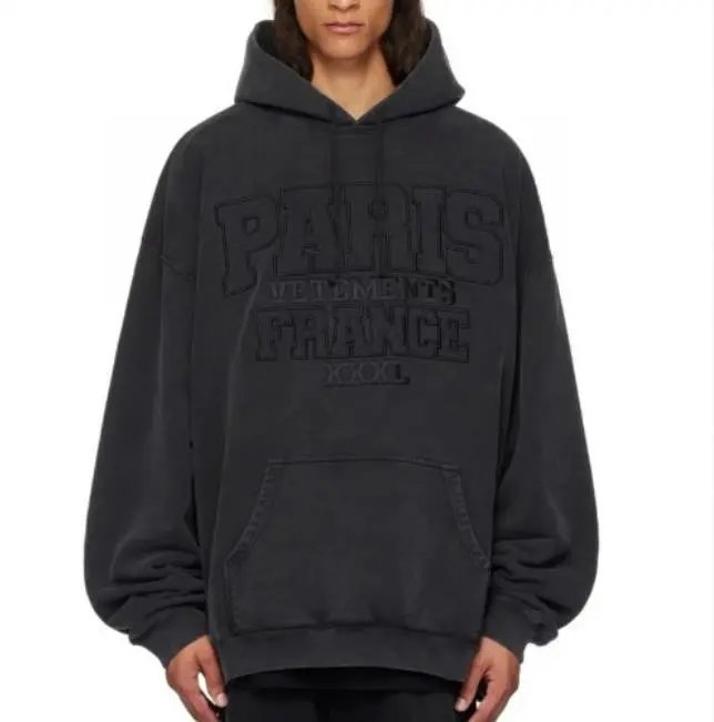 Vetements Paris France XXL Hoodie Black