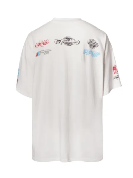 Far From What Graphic Print Oversized T-Shirt White - 4