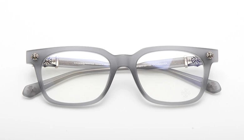 Chrome Hearts Optical Glasses Gray Acetate with Floral Studs - 1