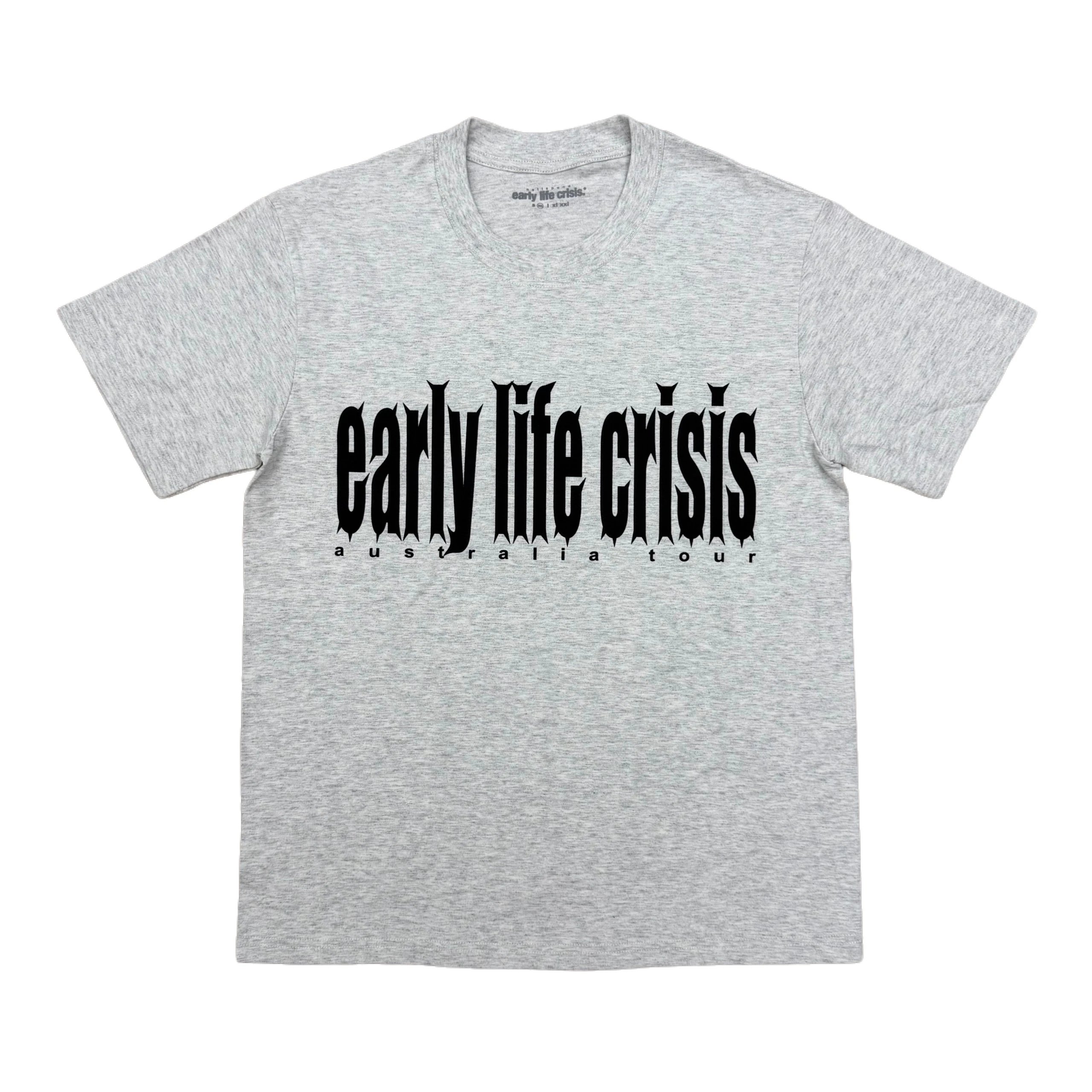 Nettspend Early Life Crisis T-shirt Australia Tour Grey
