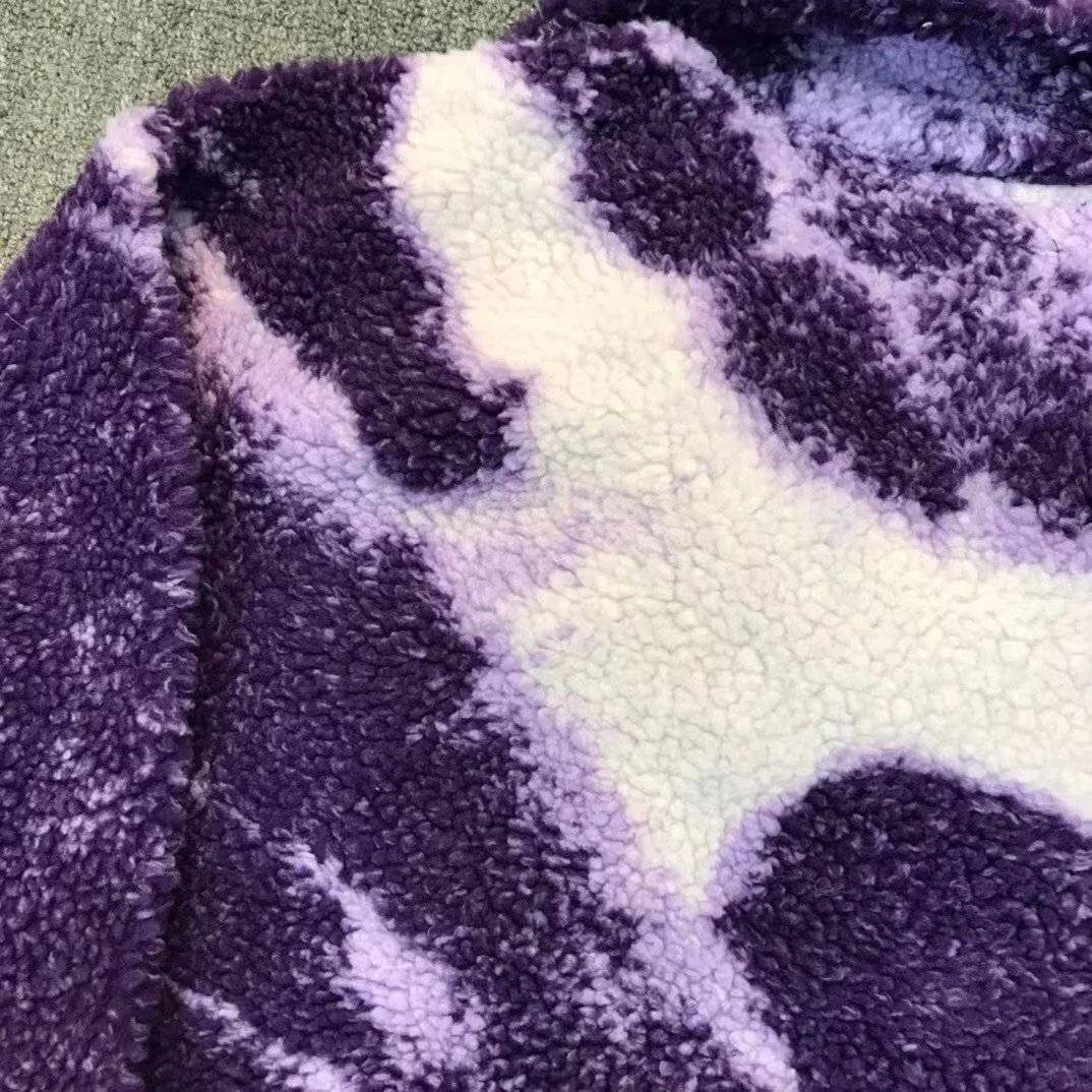 Design CPFM XYZ Fleece Half-Zip Pullover Purple Tie-Dye Outerwear - 4