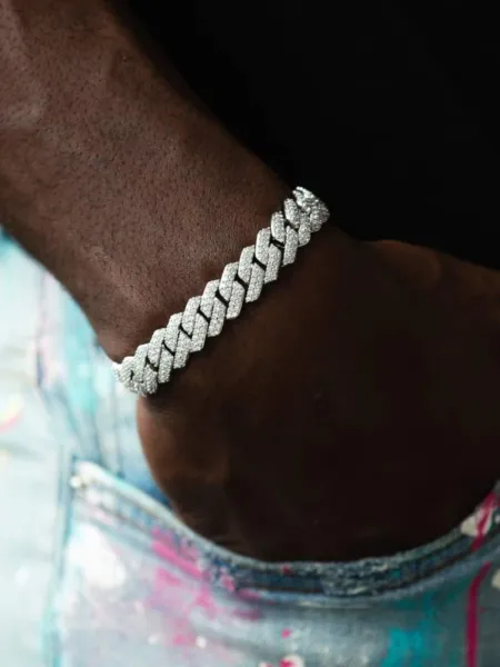 Design Miami Cuban Link Bracelet and Tennis Bracelet Set Silver Jewelry - 2