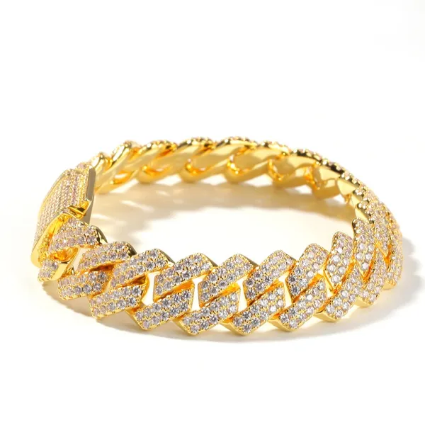 Design Miami Cuban Link Bracelet Gold Iced Out Bracelet Jewelry - 1