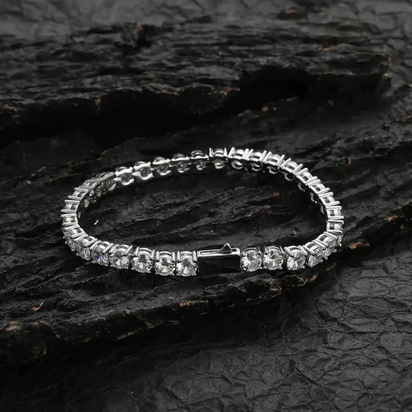 Design Tennis Bracelet Silver Cubic Zirconia Bracelet Jewelry - 1