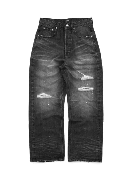 Denim Tears Distressed Black Wash Jeans - 4