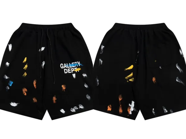 Gallery Dept Paint Splatter Shorts Black - 1