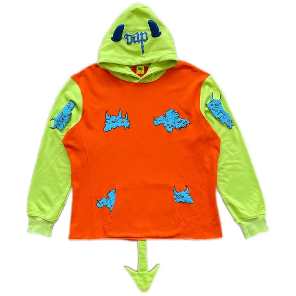 Design DAP Monster Hoodie Orange and Lime Green Hoodie - 1