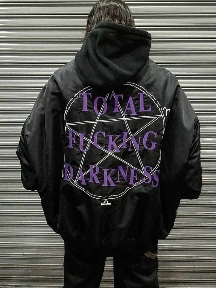Hellstar Studios Hooded MA-1 Bomber Jacket Black Outerwear.jacket - 4
