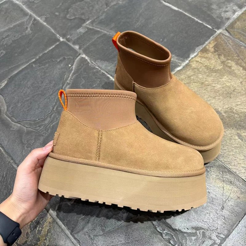 UGG Neumel Platform Boots Black with Neon Yellow Pull Tab Ankle Boots - 3