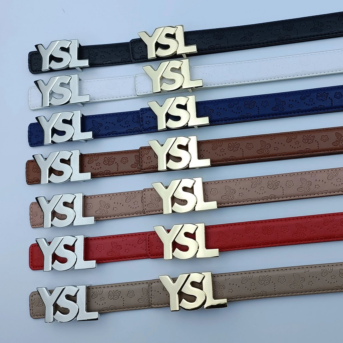 Leather Belt Yves Saint Laurent Smooth Buckle Casual Versatile Dress Matching Fashionable Women's Jeans New Arrival